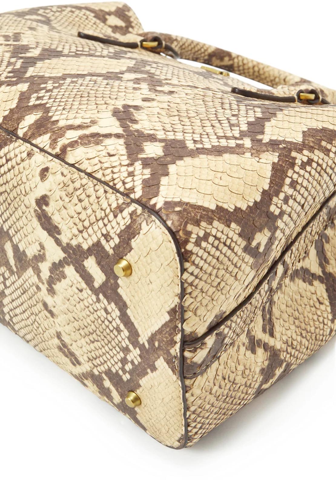 Ralph Lauren Marcy Medium Faux Snakeskin Satchel, Beige