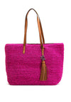 Ralph Lauren Whitney Straw Woven Tote Bag, Pink