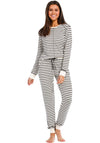 Rebelle Trendy Lines Pyjama Set, Dark Grey Multi