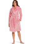 Rebelle Fluffy Shawl Collar Dressing Gown, Pink
