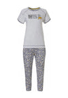 Rebelle Wild Cat Capri Pyjama Set, Grey