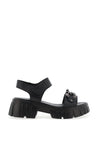 Redz Chain Platform Sandals, Black