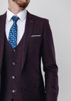 Remus Uomo Lazio Wool Blend Stretch Three Piece Suit, Burgundy
