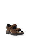 Rieker Mens Extra Wide Fit Velcro Sandals, Brown