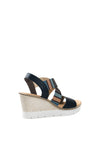 Rieker Aztec Printed Strappy Wedges, Navy