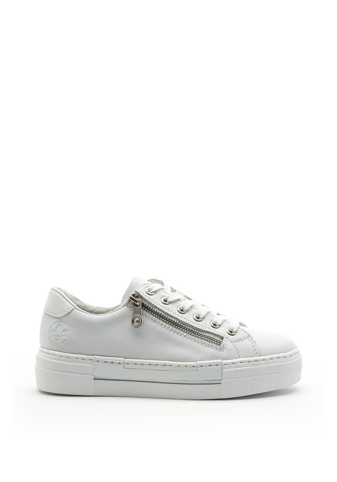 Rieker Womens Leather Memosoft Platform Trainers, White