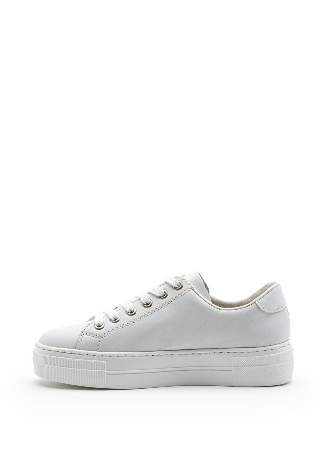 Rieker Womens Leather Memosoft Platform Trainers, White