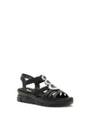 Rieker Womens Glitter Elastic Strap Sandals, Black