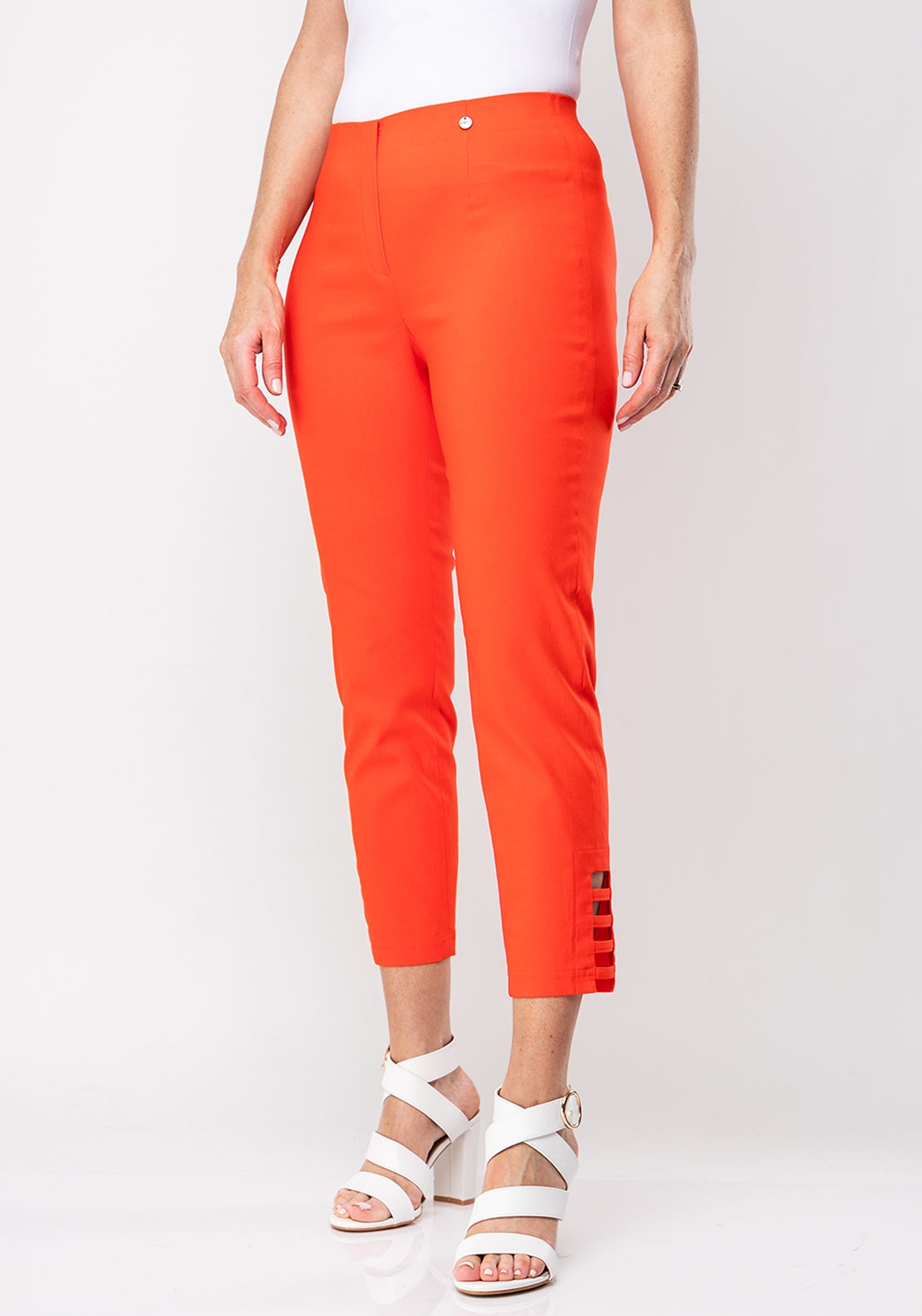 Robell Lena 09 Cut Out Detail Trousers Fern Grass 52550-5499-843 main image 0