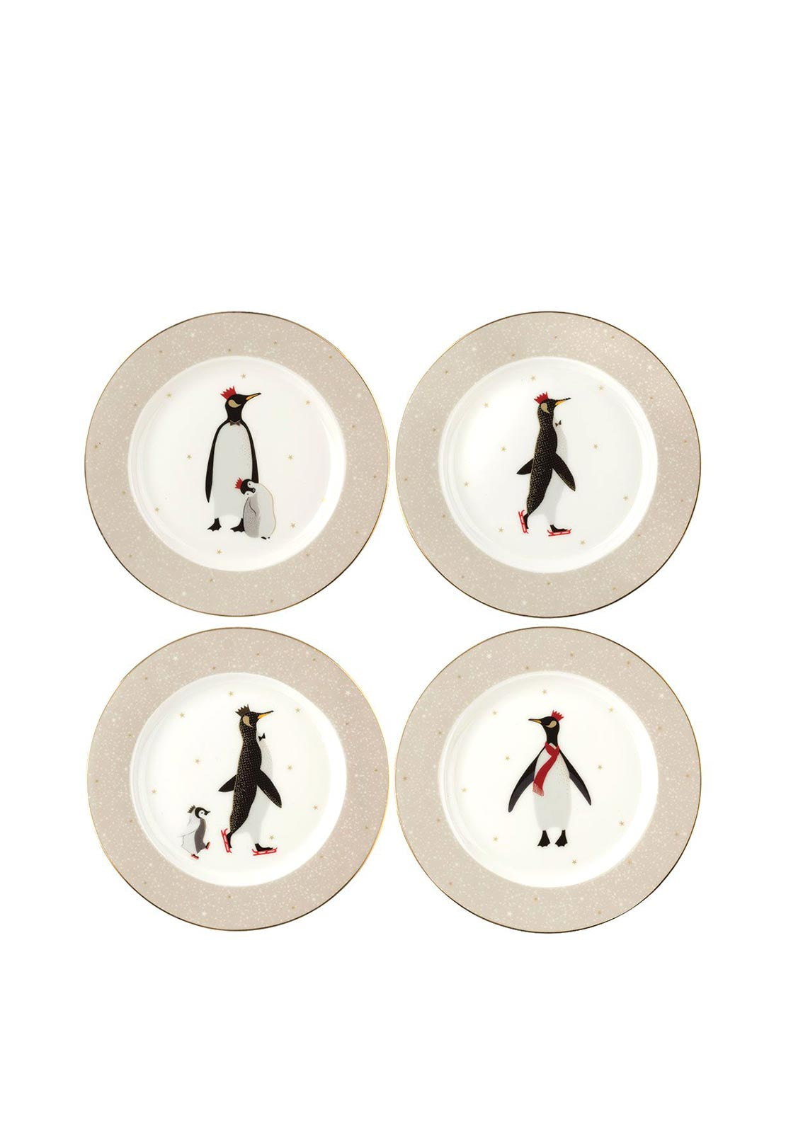 Sara Miller Penguin Set of 4 Cake Plate McElhinneys