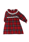 Sardon Baby Girl Tartan Dress, Red