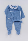 Sardon Baby Boys Crochet Babygrow and Hat Set, Blue