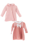 Sardon Baby knitted Dress and Coat Set, Blush Pink