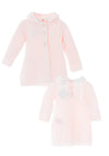 Sardon Baby Knitted Dress and Coat Set, Baby Pink