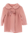 Sardon Baby Knitted Bow Jacket With Bonnet, Blush Pink