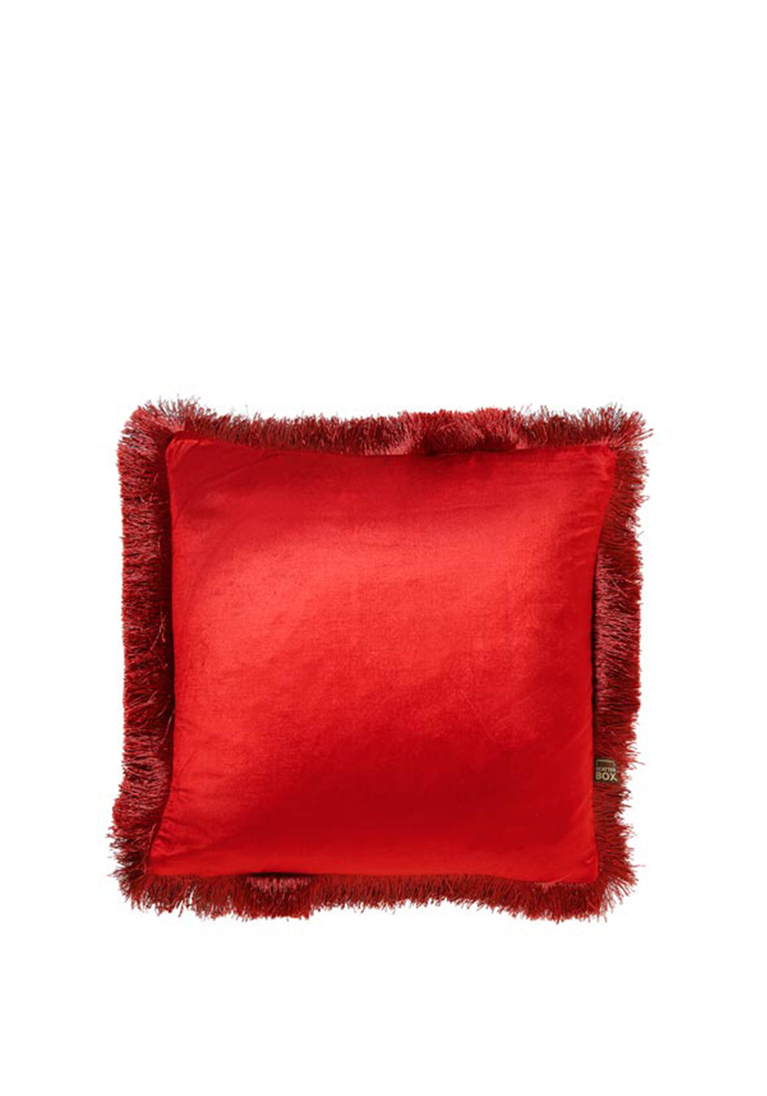 Scatterbox Lexi Velvet Fringed 43 x 43cm Feather Filled Cushion, Terra
