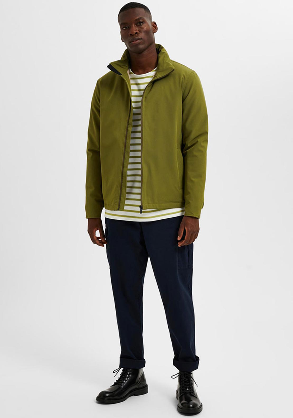 Selected Homme Atlanta Padded Jacket, Olive Branch