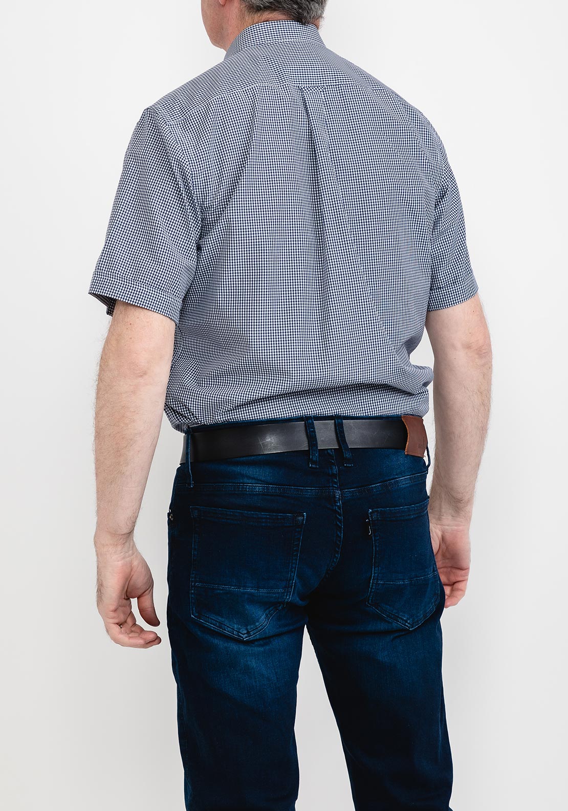 6th Sense Check Short Sleeve Shirt, Navy & White