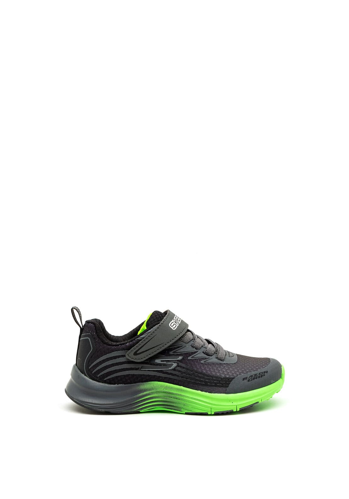 Skechers Boys Razor Grip Memory Foam Trainers, Charcoal