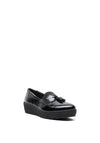 Softmode Patent Leather Tassel Loafer Style Shoes, Black