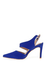 Sorento Castlemarty Sling Back Pointed Toe Heel Shoe, Blue Shine