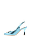 Sorento Ellingham Embellished Sling Back Heeled Shoes, Blue