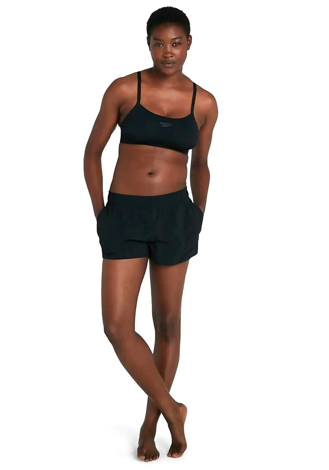 Speedo Womens Essential Swim Short, Black
