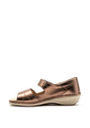 Dubarry Yolanda Leather Velcro Strap Sandals, Bronze