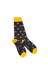 Swole Panda Bumblebee Bamboo Socks, Navy & Yellow