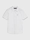 Tommy Hilfiger Boys Short Sleeve Oxford Shirt, White
