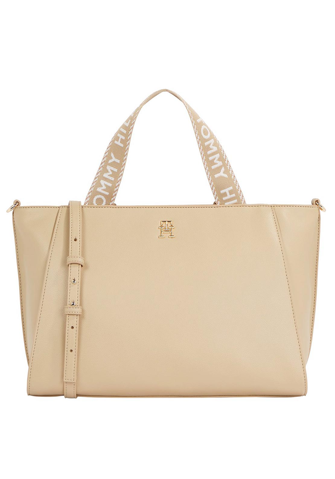 Tommy Hilfiger Spacious Logo Strap Large Tote Bag, Taupe