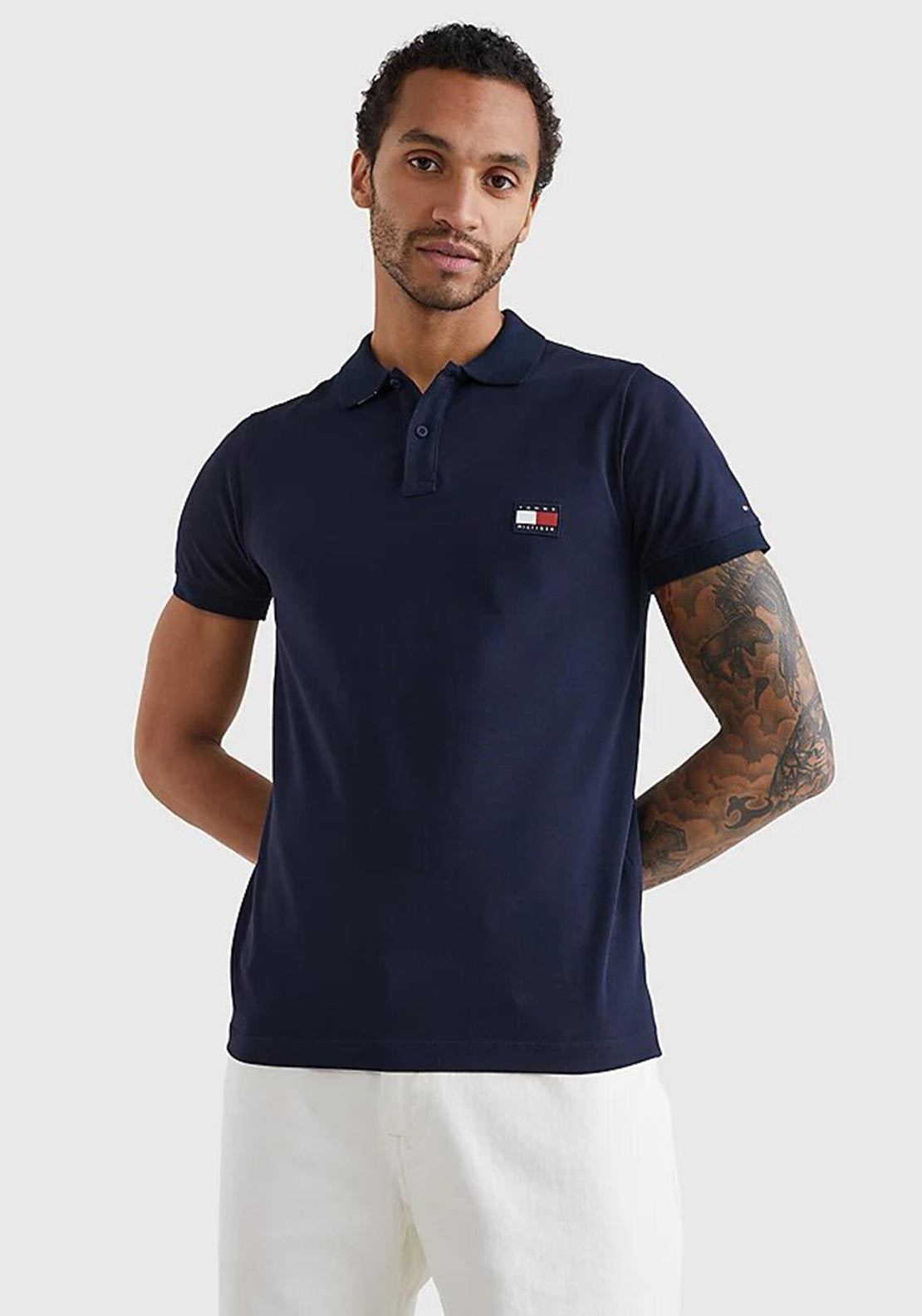 Tommy Hilfiger Slim Fit Logo Polo Shirt, Desert Sky - McElhinneys