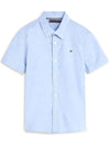 Tommy Hilfiger Boys Oxford Short Sleeve Shirt, Calm Blue