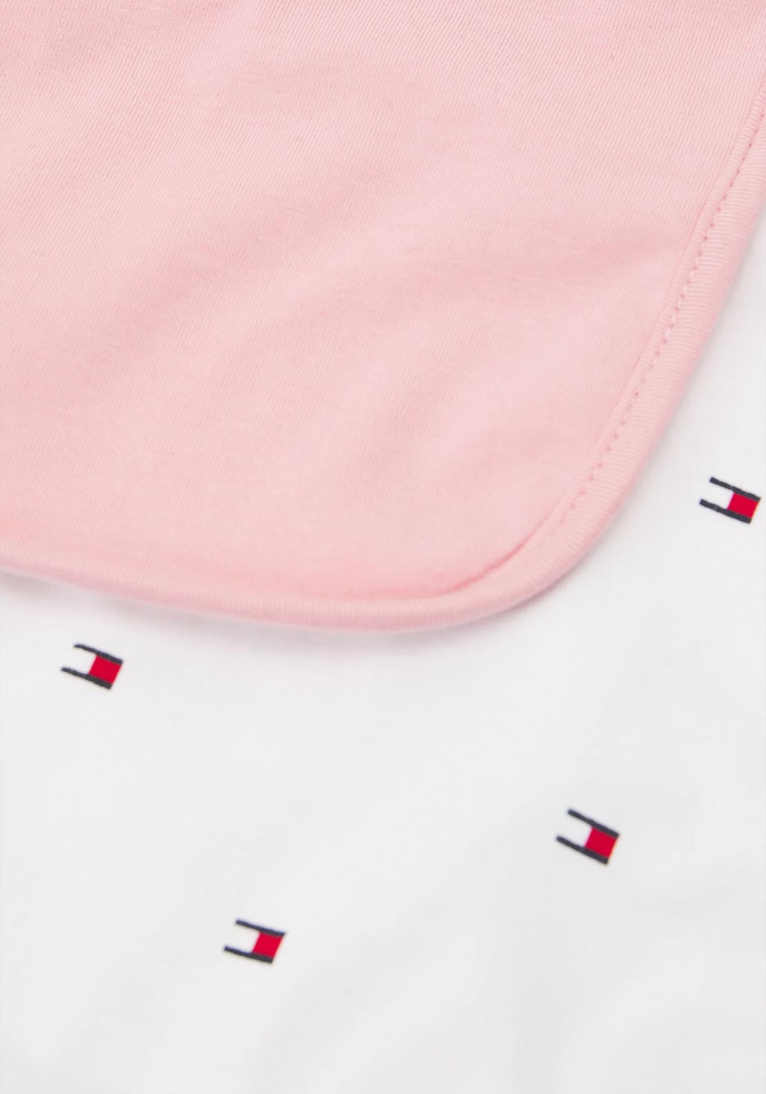 Tommy Hilfiger Baby 2 Pack Bib and Hat Gift Set, Broadway Pink