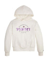 Tommy Hilfiger Girls Tommy Foil Logo Hoodie, Cream