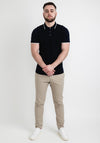 White Label Contrast Trim Waffle Knit Polo Shirt, Navy
