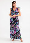 Seventy1 Stripe & Floral Maxi Dress, Black & Lilac Multi