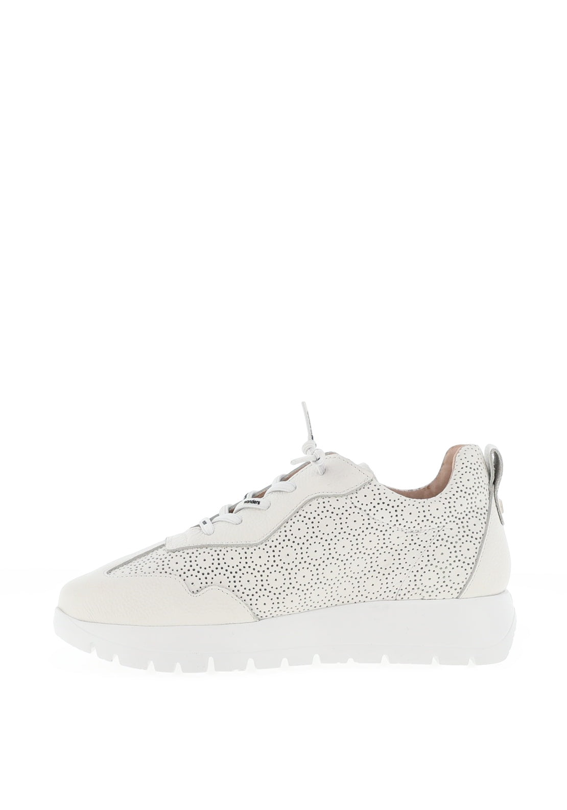 Wonders Fly Laser Cut Leather Trainers, Off White
