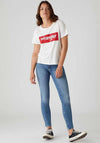 Wrangler Womens Logo T-Shirt, Off White & Red