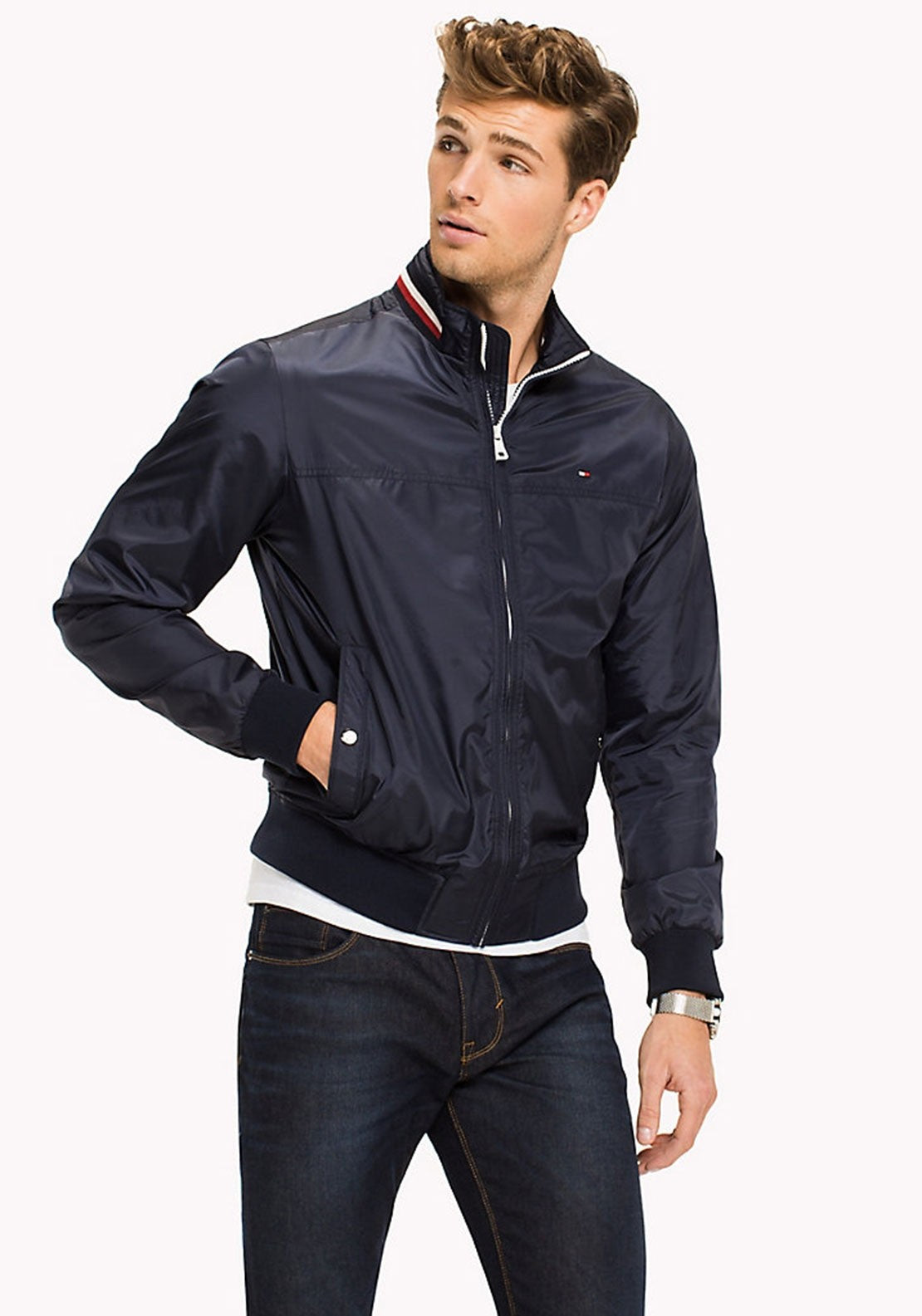 tommy jeans ribbed bomber jacket