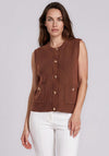 Yest Siraia Sleeveless Vest, Brown