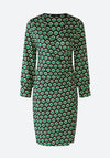 Oui Wrap Effect Print Knee Length Dress, Green
