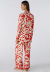 Oui Paisley Print Silk Touch Blouse, Red & White