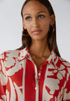 Oui Paisley Print Silk Touch Blouse, Red & White