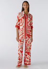 Oui Paisley Print Silk Touch Blouse, Red & White
