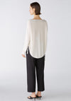 Oui Submarine Neckline Fine Yarn Sweater, Off-White