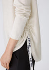 Oui Submarine Neckline Fine Yarn Sweater, Off-White