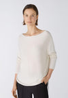 Oui Submarine Neckline Fine Yarn Sweater, Off-White