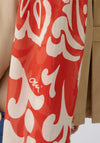 Oui Paisley Print Scarf, Red & White