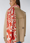 Oui Paisley Print Scarf, Red & White